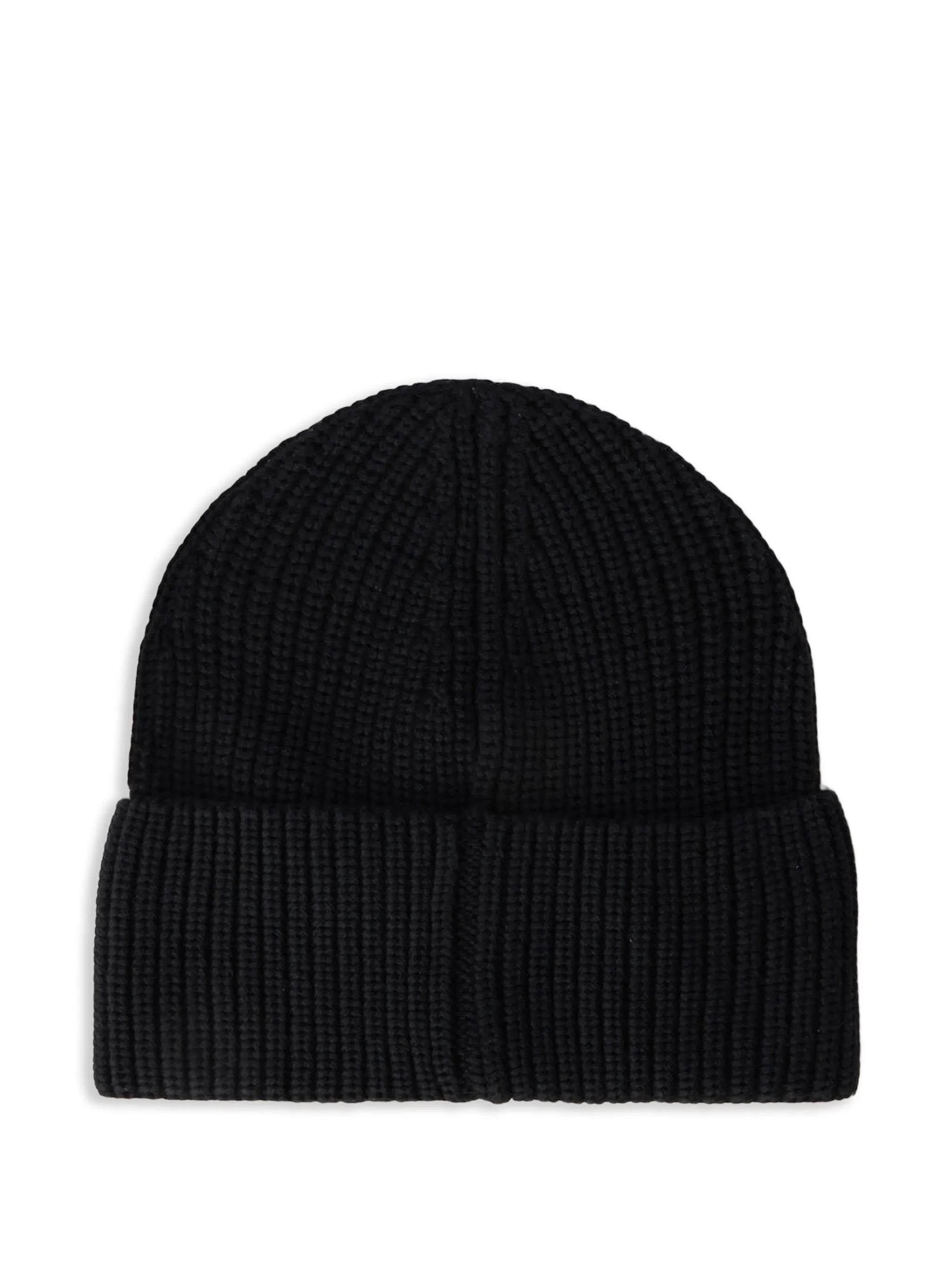 Classic Logo Ribbed Beanie Black Cappello