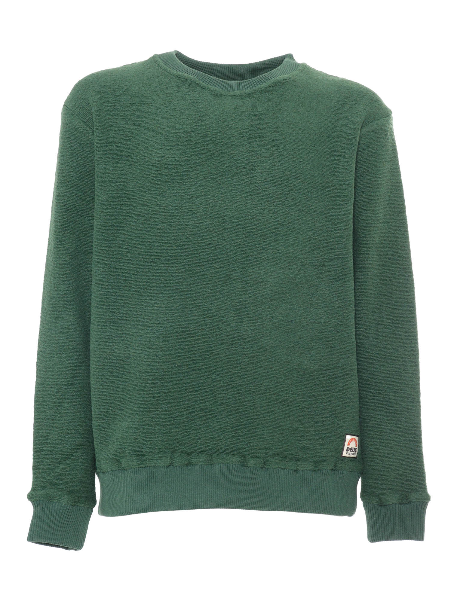 Reo Textured Fleece Green Crewneck