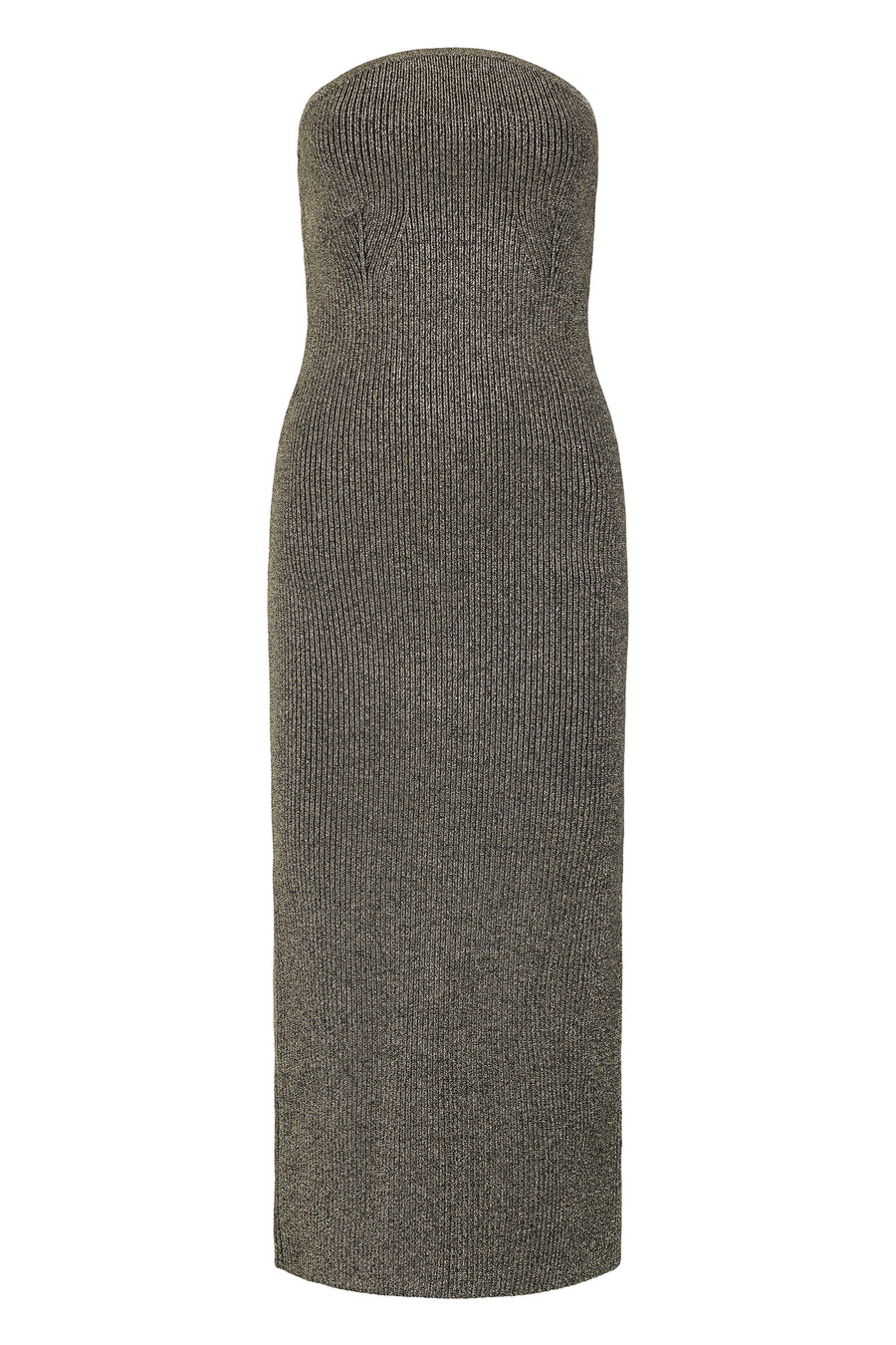 Fitted Dress With Lurex Details Gold Polyamide