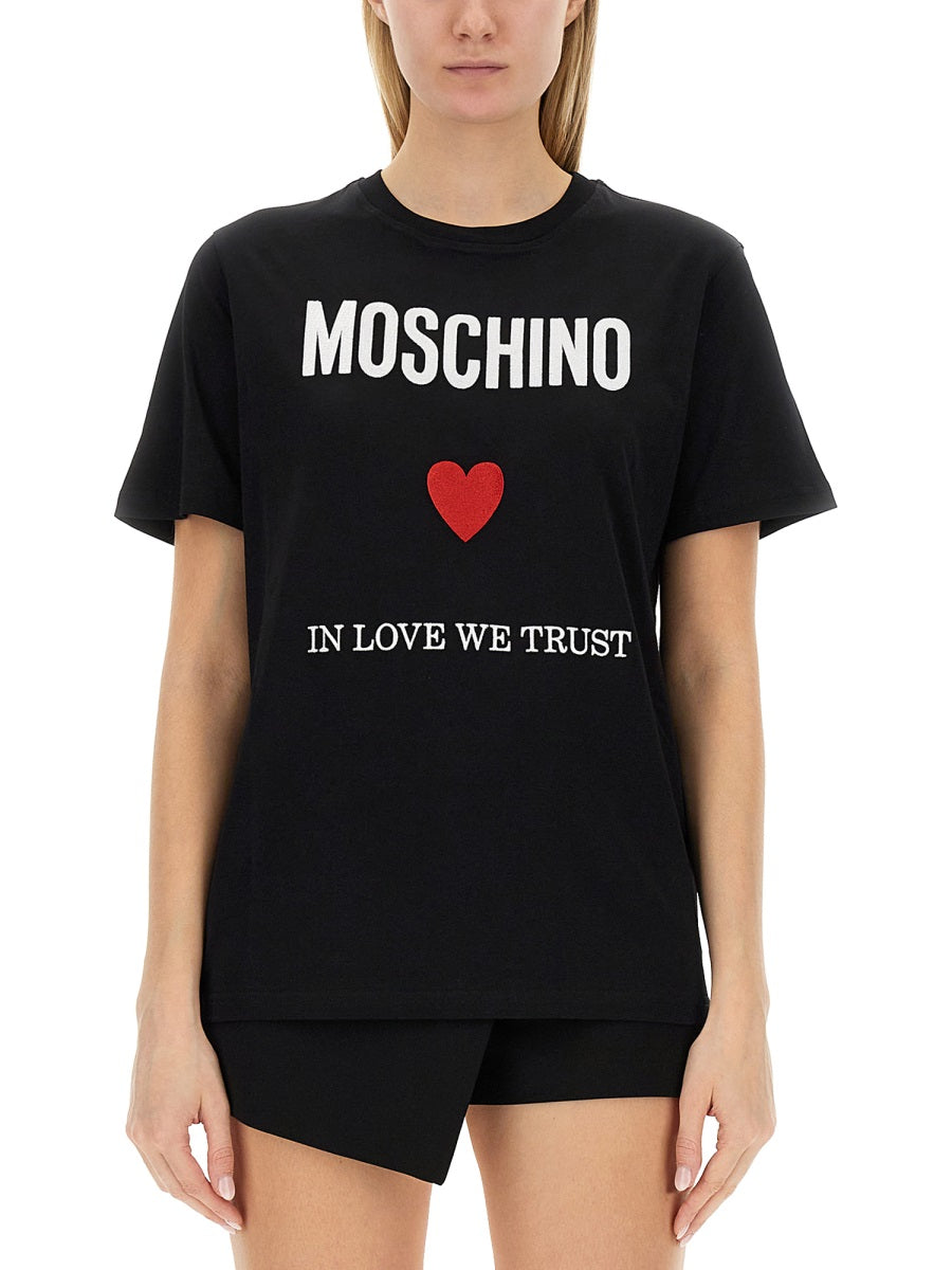 T-Shirt With Logo Black Cotton T-shirts