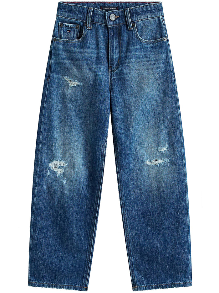 Baggy Destructions Dark Jeans Blue