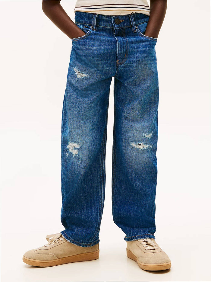 Baggy Destructions Dark Jeans Blue