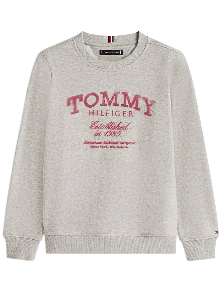 Tommy Faded Print Sweatshirt Grey Felpa