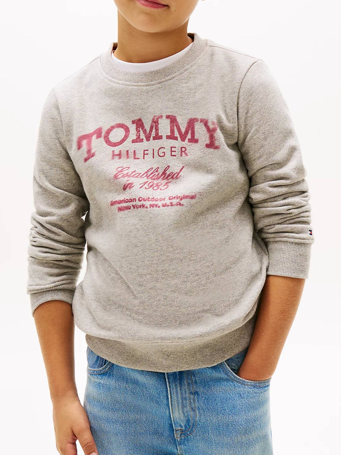 Tommy Faded Print Sweatshirt Grey Felpa