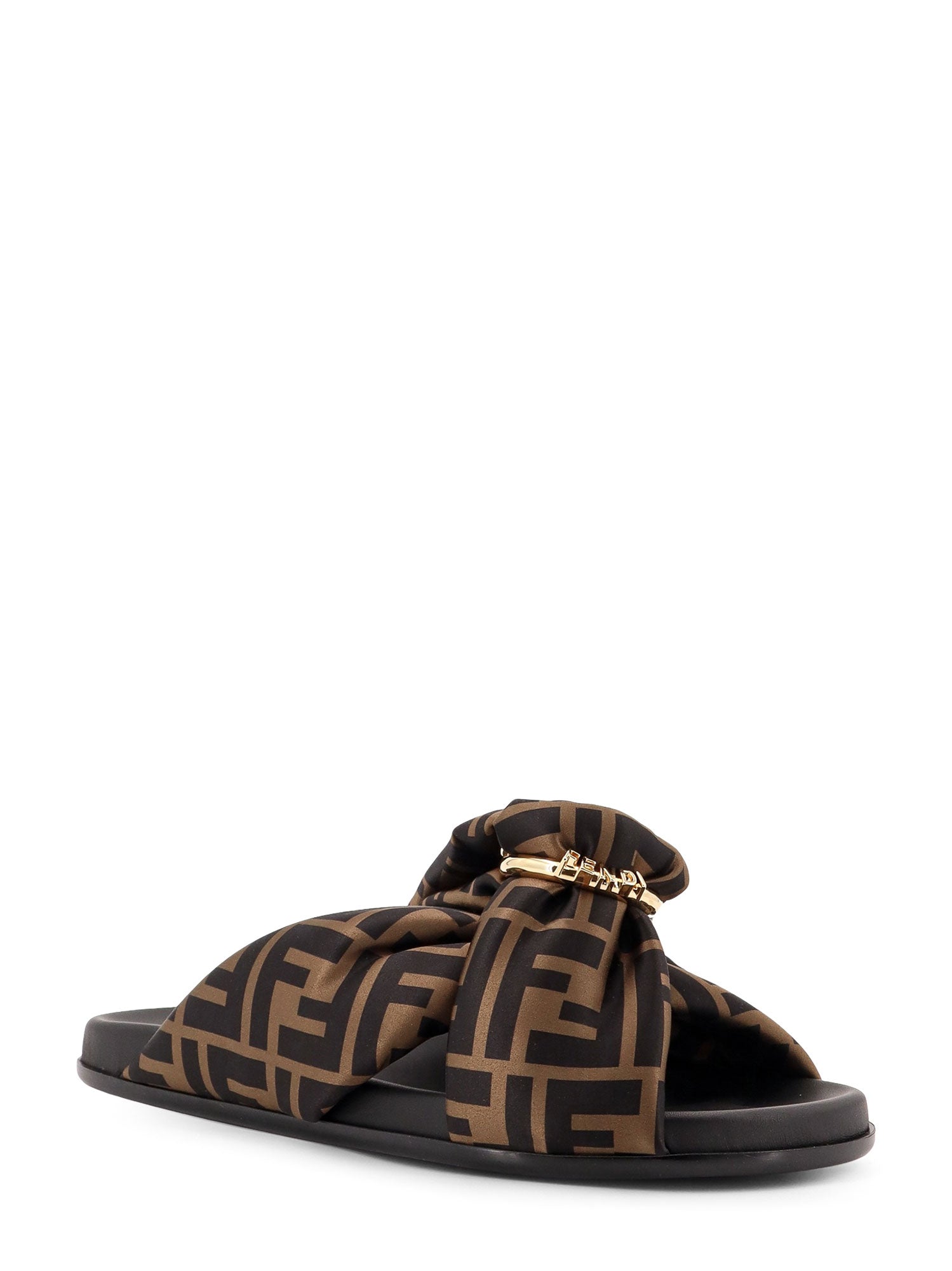 Fendi Sandals Brown Poliestere Elastan