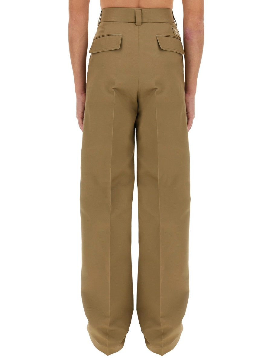 Cargo Pants Beige Cotton Trousers