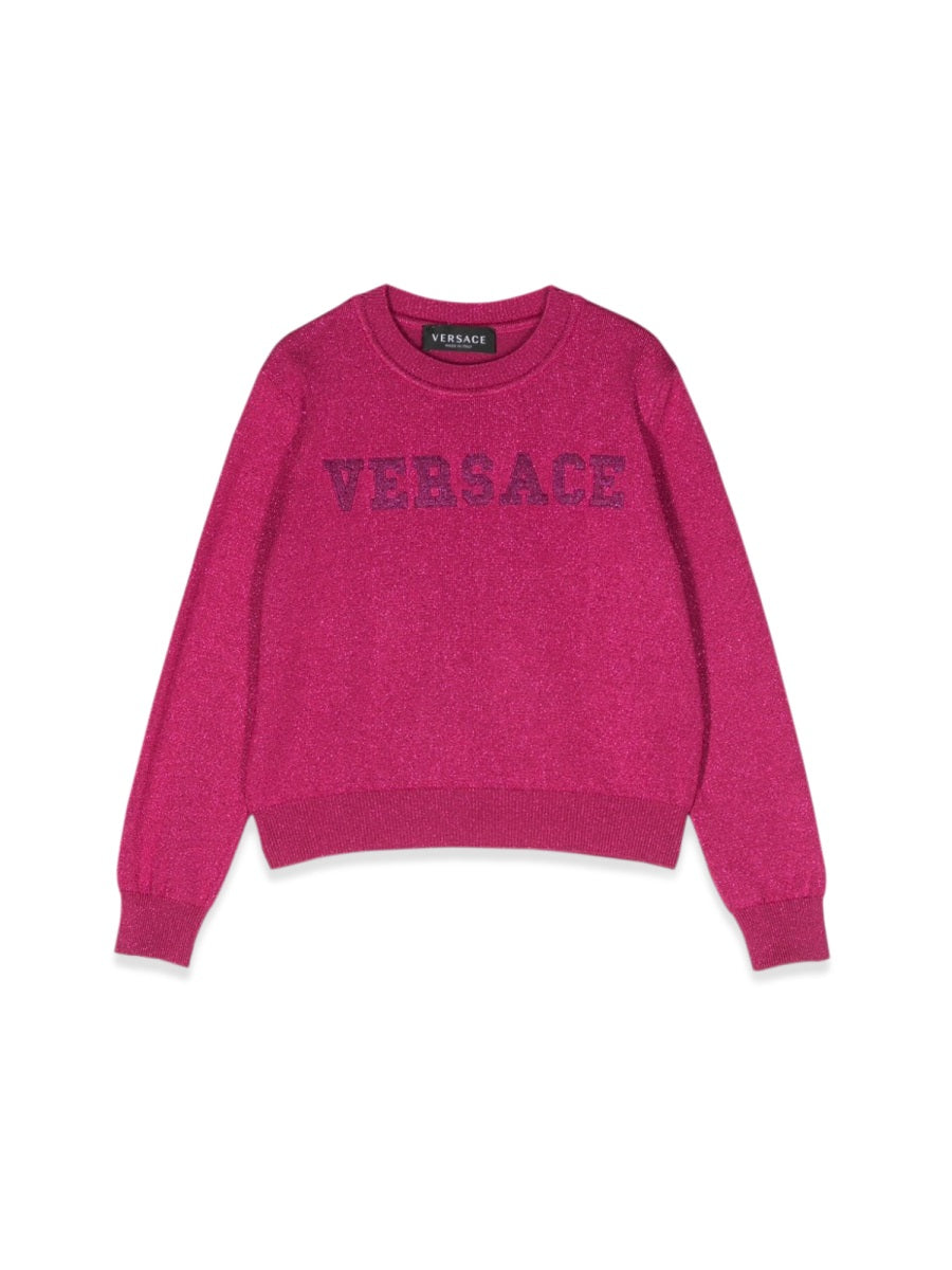 Crew Neck Pullover Fuchsia Acetate Jumpers