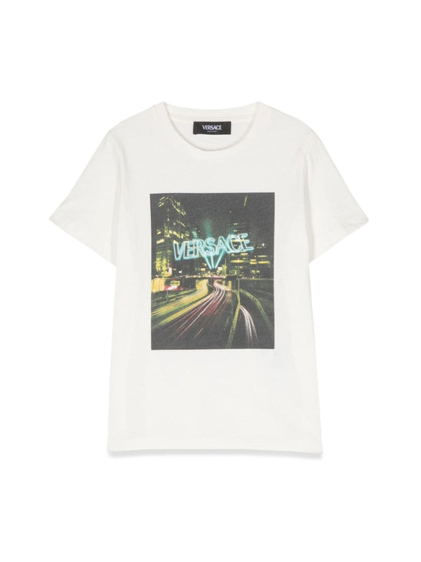 T-Shirt Blinding Lights Print White Cotton T-shirts