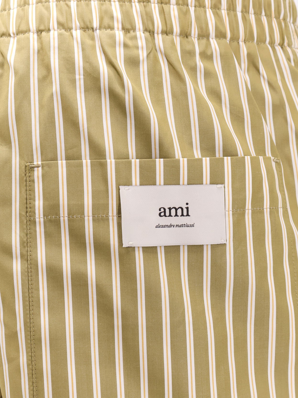 Ami Paris Shorts Green Cotone