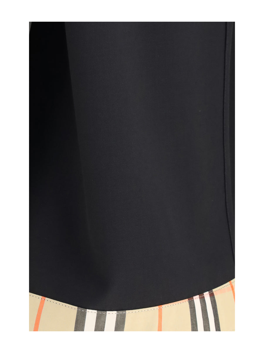 Midi Skirt Wool Twill Black Merino