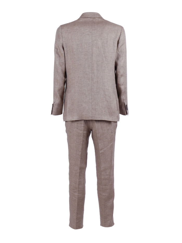 Zero Gravity Suit Beige Linen Single Breasted Dress