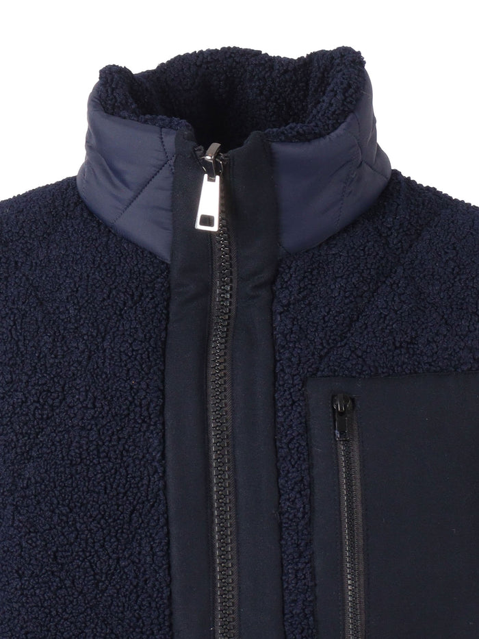 DOUBLE FACE VEST Blue Polyester Knitted