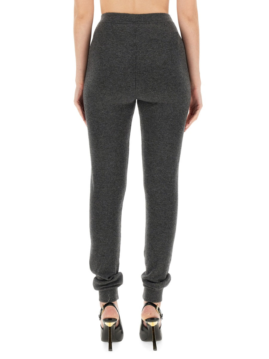 High Waist Leggings Grey T Cashmere / Wool Trousers