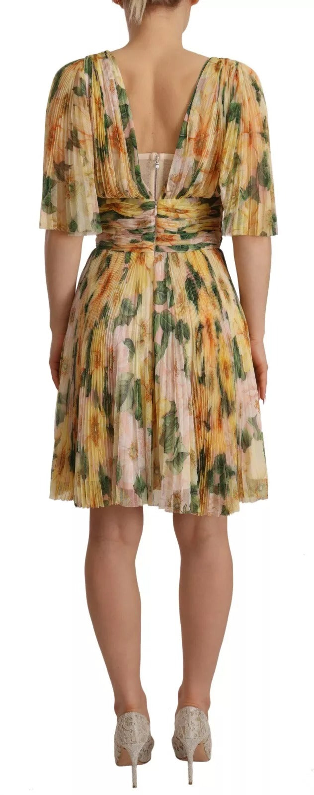 Dolce & Gabbana 100% Silk; Lining: 48% Silk 27% Cotton 14% Elastane 13% Nylon dress in yellow