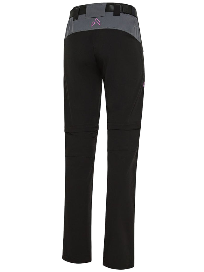Seattle Zip Off Woman W16022 Nylon Stretch Gr 130 Black Pantaloni