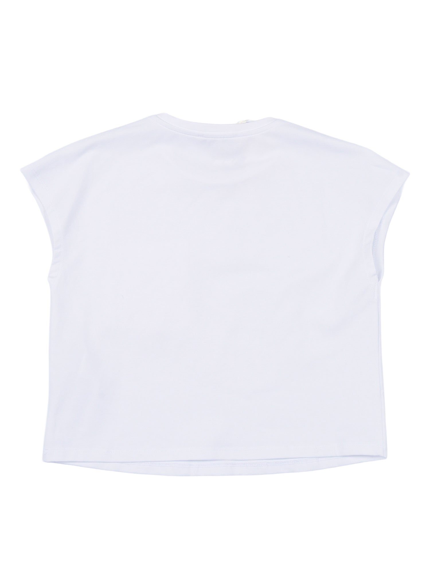 T-SHIRT White Cotton Elastane Dtg Polyester Short Sleeves
