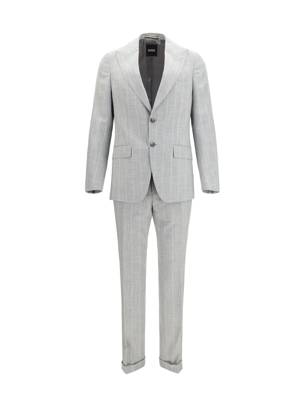 Hugo Boss Black 52% Cotton; 48% Merino Wool pant suit in gray