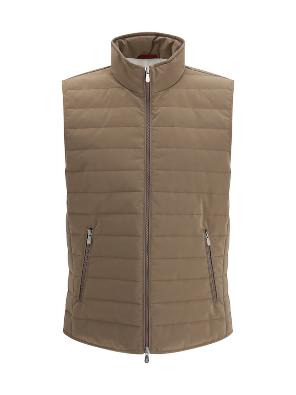 Brunello Cucinelli 70% Polyester; 30% Polyamide vest in beige