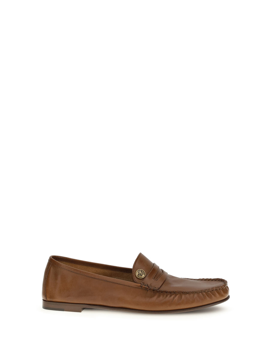 Versace 100% calf leather Bos Taurus loafer in brown