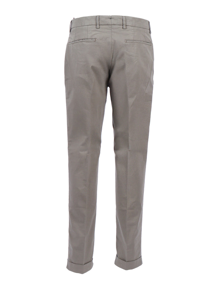 Retrolong-Gd Pants Green Cotton Lyocell Elastane