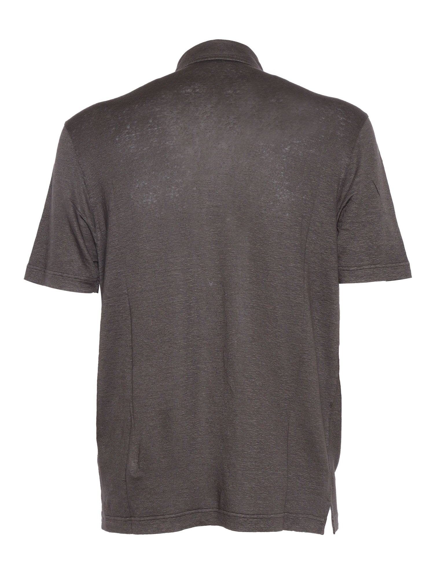 POLO SHIRT SS Brown Linen Elastane