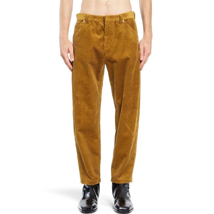 Pinwale Corduroy Trousers Yellow Cotton
