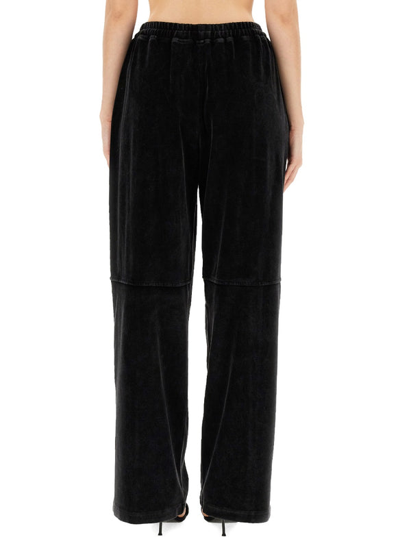 Regular Fit Jogging Pants Black Cotton Trousers