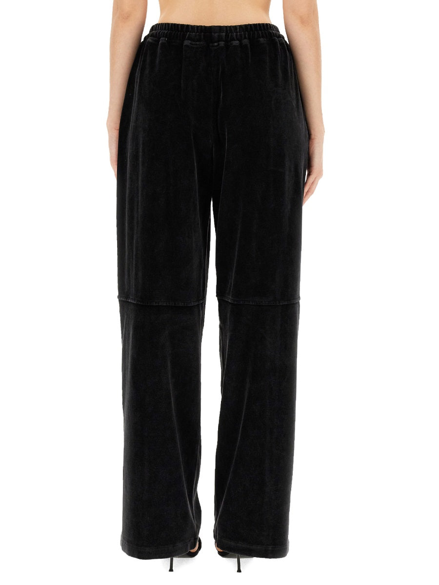 Regular Fit Jogging Pants Black Cotton Trousers