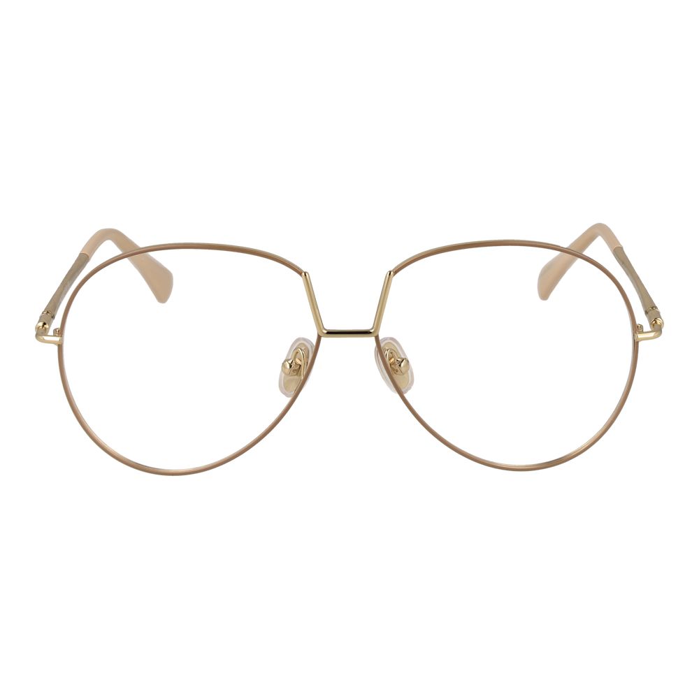 Beige Metal Glasses (frames) Accessory