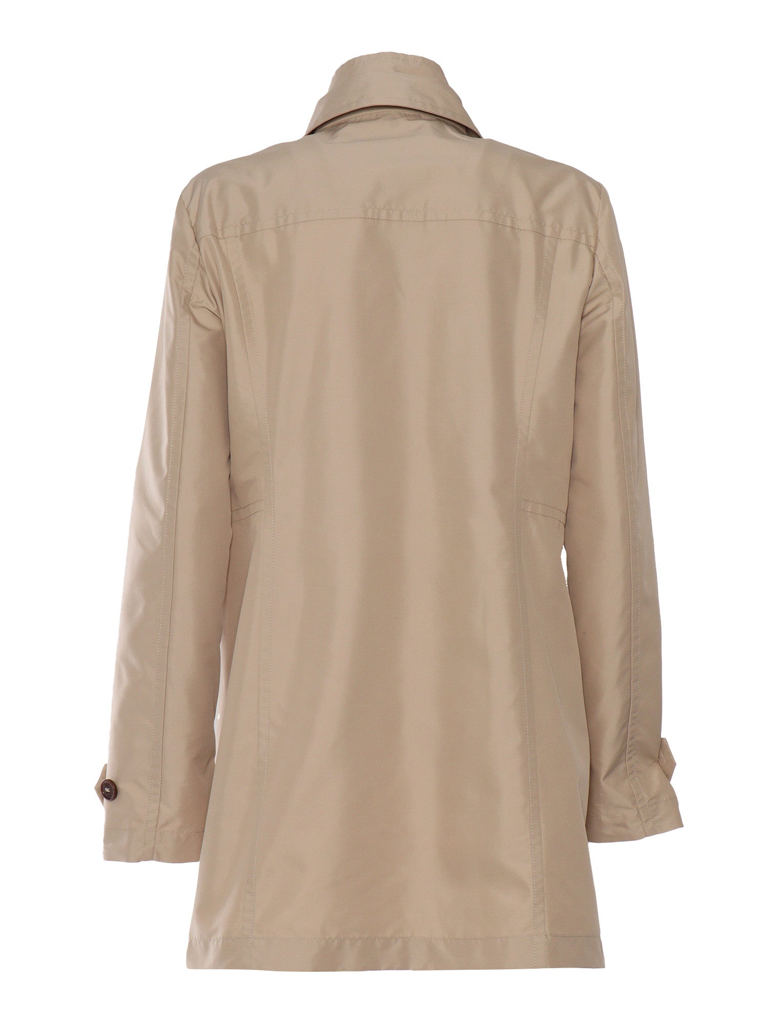 VIRGINIA MORNING GANCIO COAT Beige Polyester Fabric 2 Polyamide Heavy Jacket