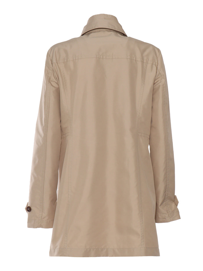 VIRGINIA MORNING GANCIO COAT Beige Polyester Fabric 2 Polyamide Heavy Jacket