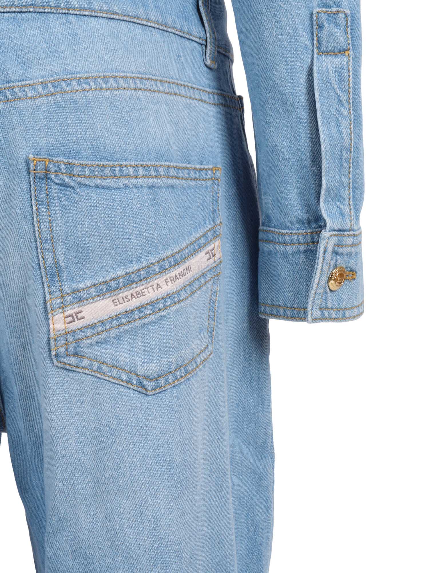 PLAYSUIT WITH DENIM TOP AND SHORTS Blue Cotton Midi Dress