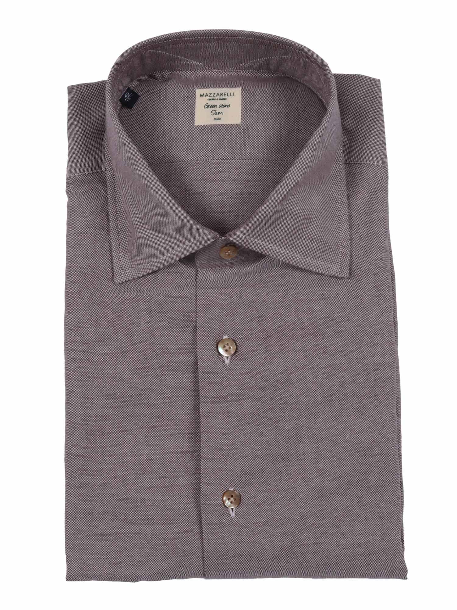Oxford Cotton Slim Fit Shirt Brown