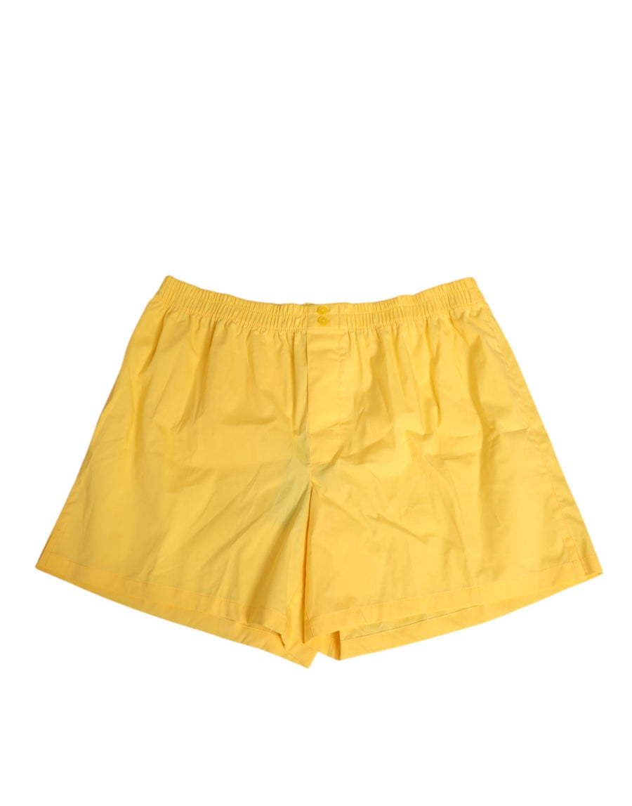 Dolce & Gabbana 100% Cotton swim shorts in yellow