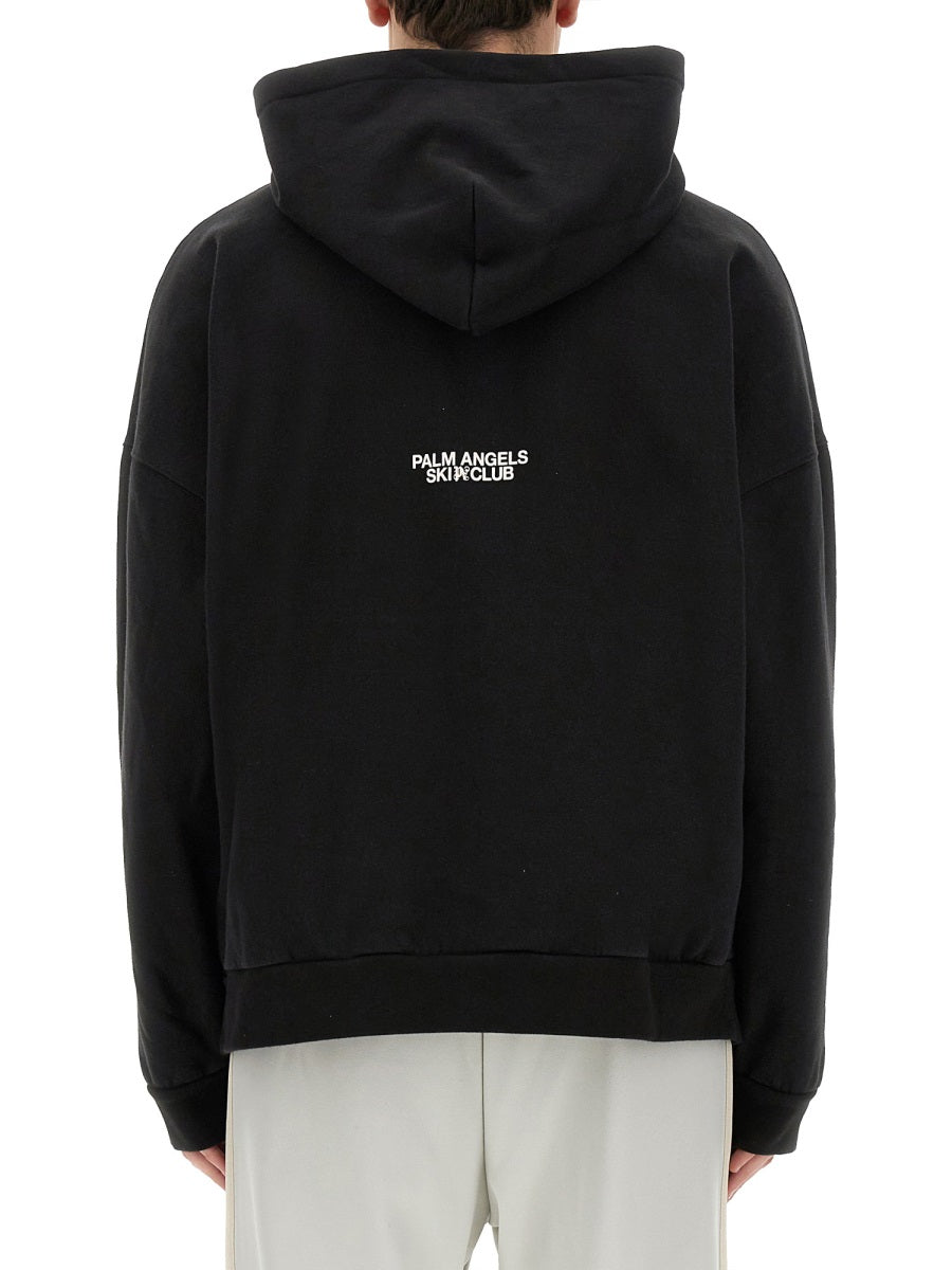 Palm Ski Club Print Sweatshirt Black Cotton Sweatshirts