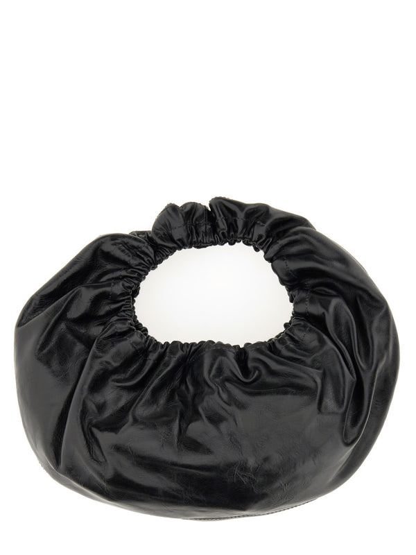Small Crescent Bag Black Cow Leather Handbags
