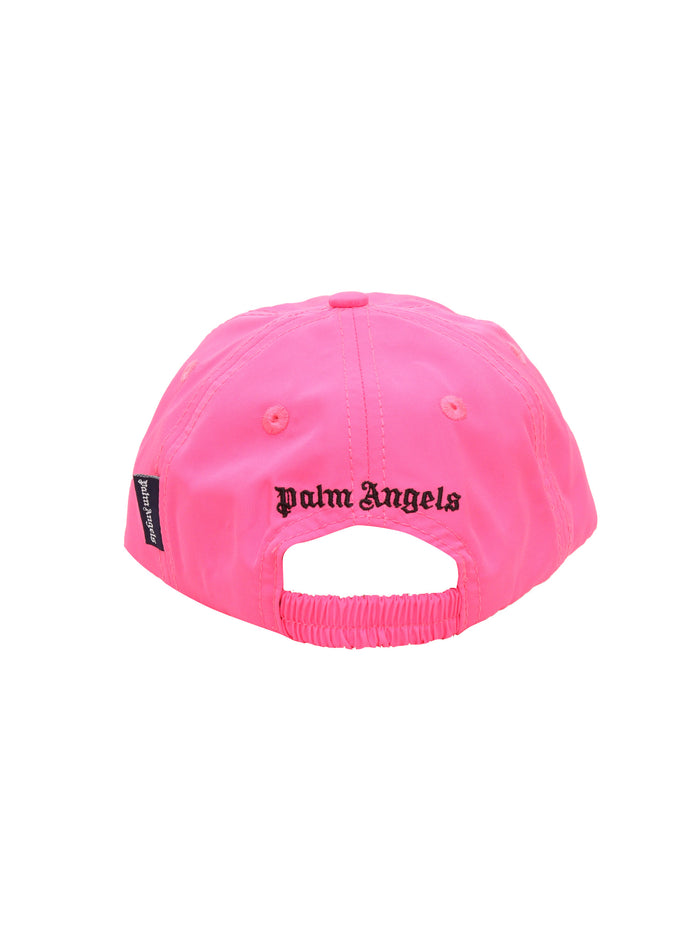 LOGO BASEBALL CAP FUCHSIA FLUO BLACK Polyester Hat