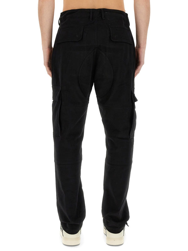 Cargo Pants Black Cotton Trousers