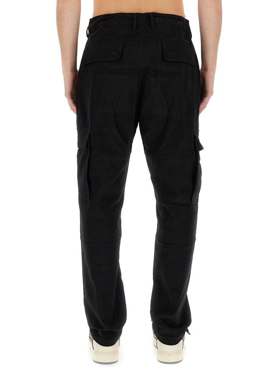 Cargo Pants Black Cotton Trousers