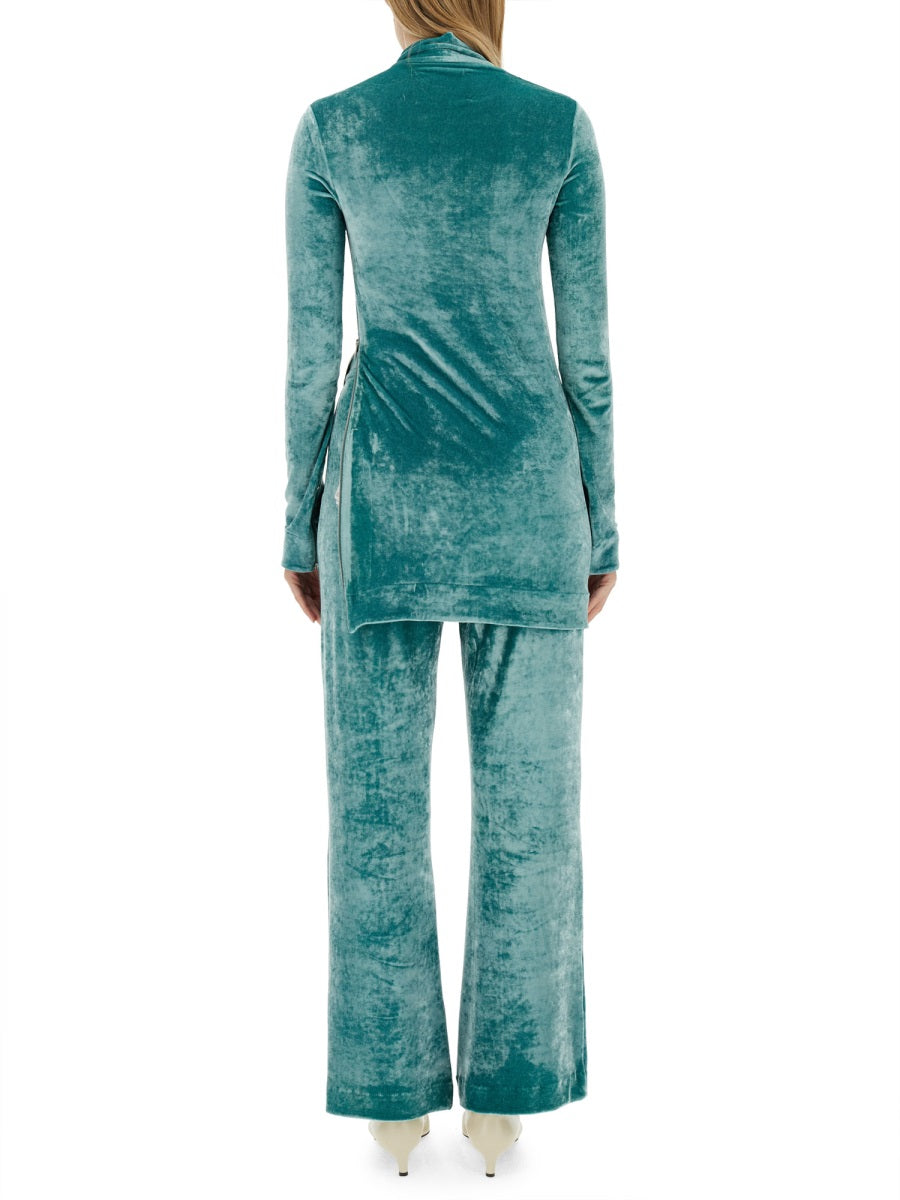 Long Sleeve Top Azure Polyamide Tops