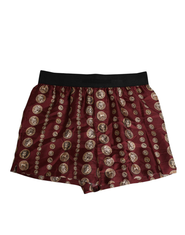 Dolce & Gabbana 100% Silk swim shorts in burgundy