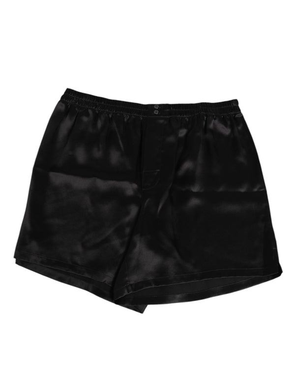Dolce & Gabbana 100% Silk swim shorts in black