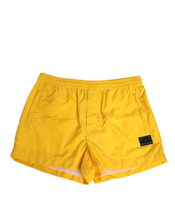 Dolce & Gabbana 58% Polyamide swim shorts in yellow
