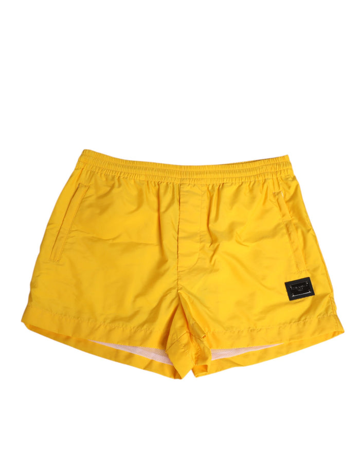 Dolce & Gabbana 58% Polyamide swim shorts in yellow — view 2