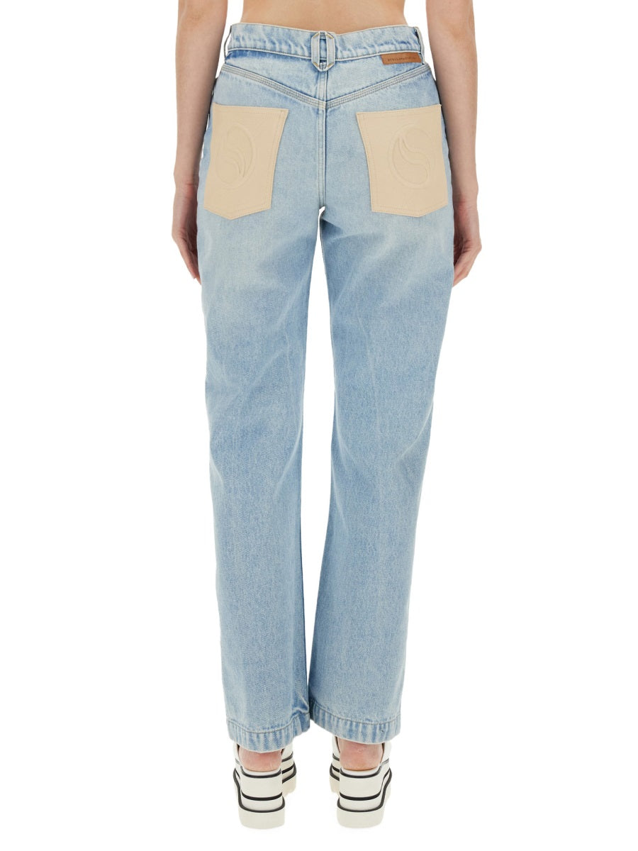 Straight Leg Jeans Denim Polyester