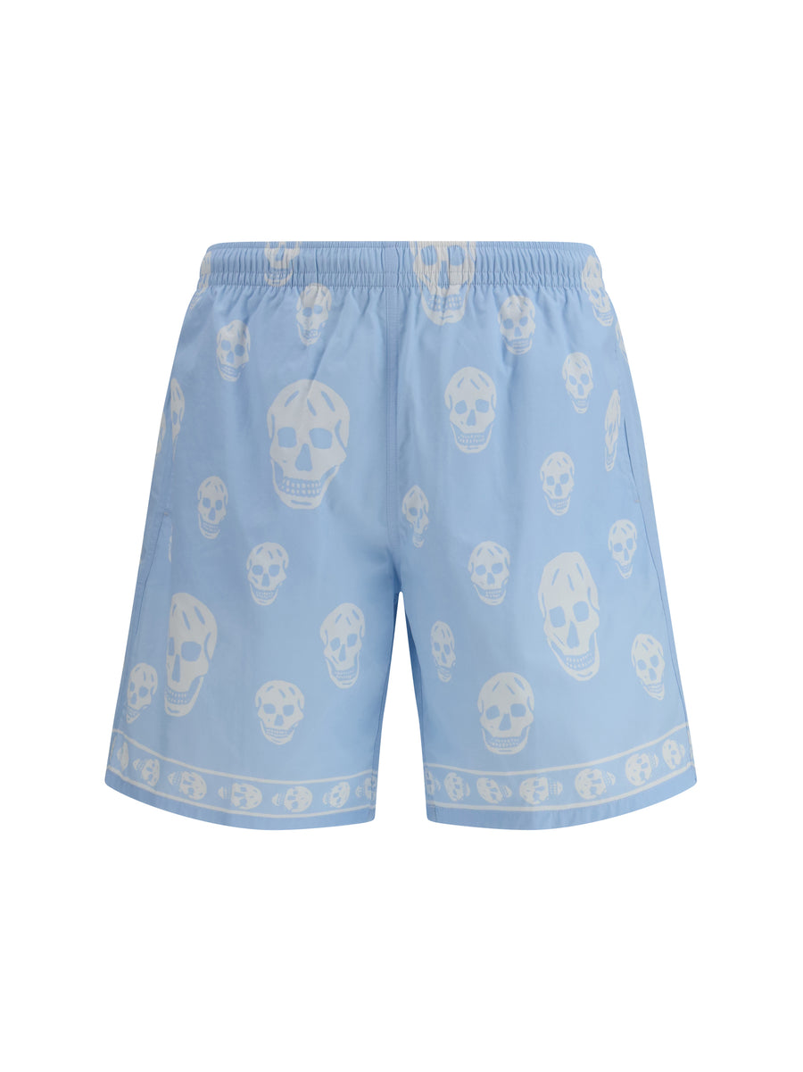 Alexander McQueen 100% Polyamide swim shorts in blue