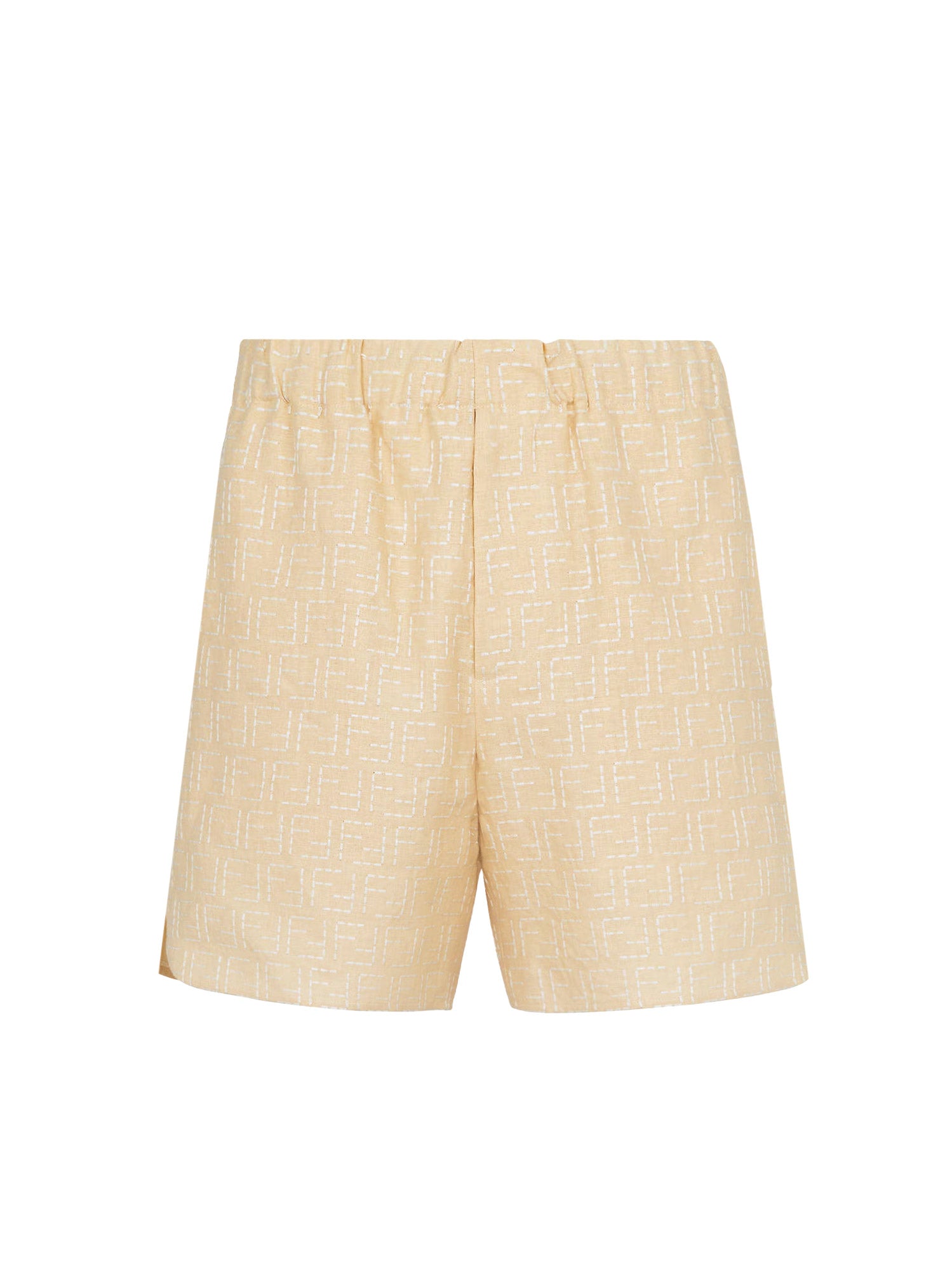 Fendi Shorts Beige Lino Cotone