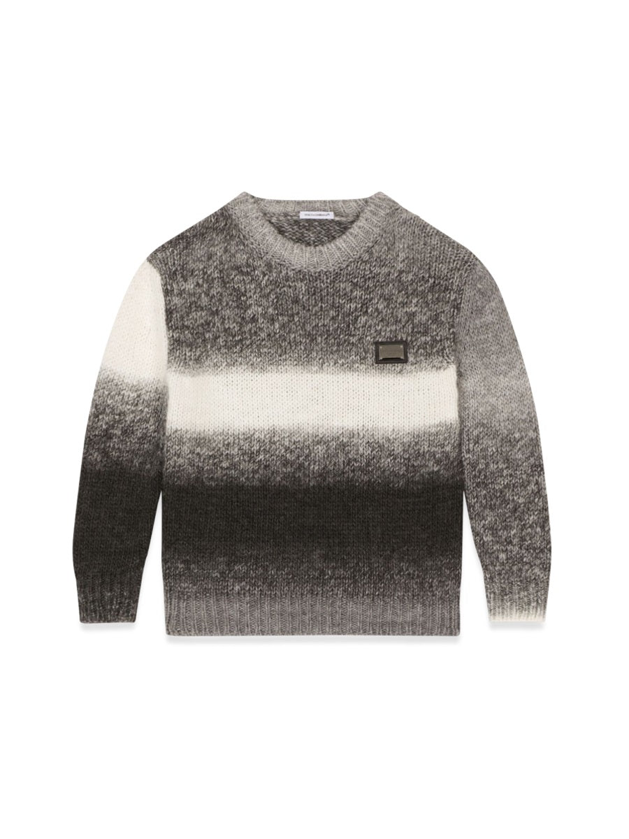 Crew Neck Pullover Melange Grey Acrylic Jumpers