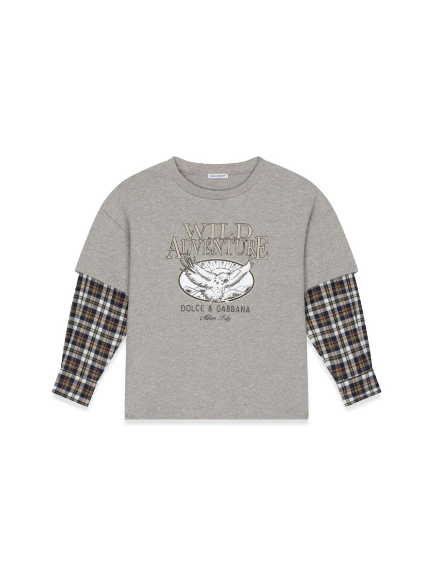 T-Shirt Prairie Sleeves Checked Multicolour Cotton T-shirts