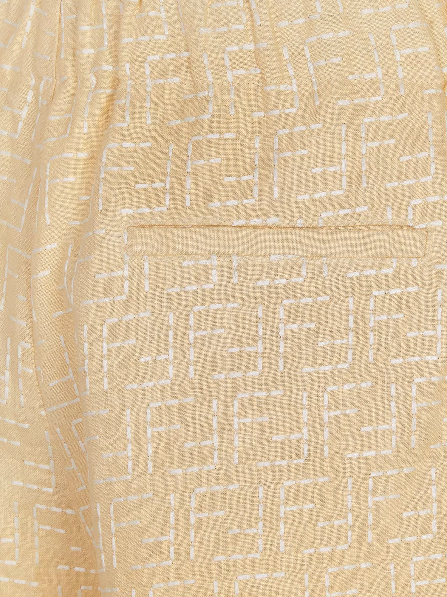 Fendi Shorts Beige Lino Cotone
